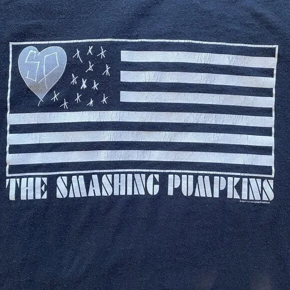 Y2K Smashing Pumpkins Zeitgeist Flag Band Tee Shirt. S/M. Unisex. Preowned. - Picture 11 of 12